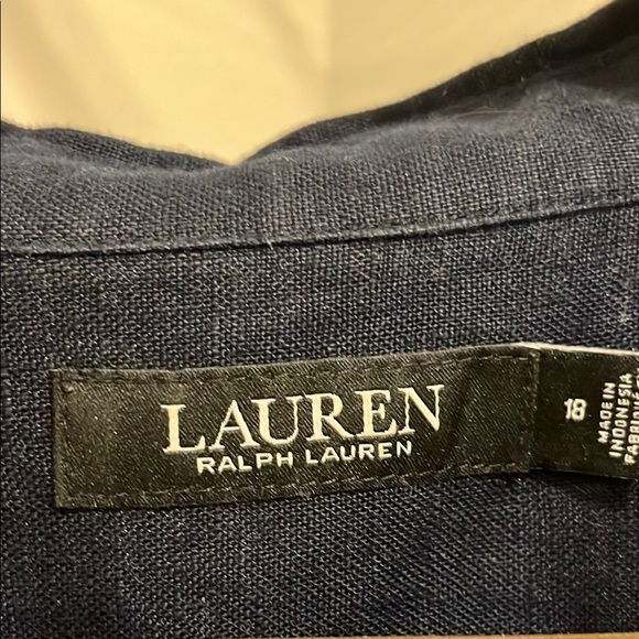 Blue Tie Front Shirt Dress - Picture 4 of 10